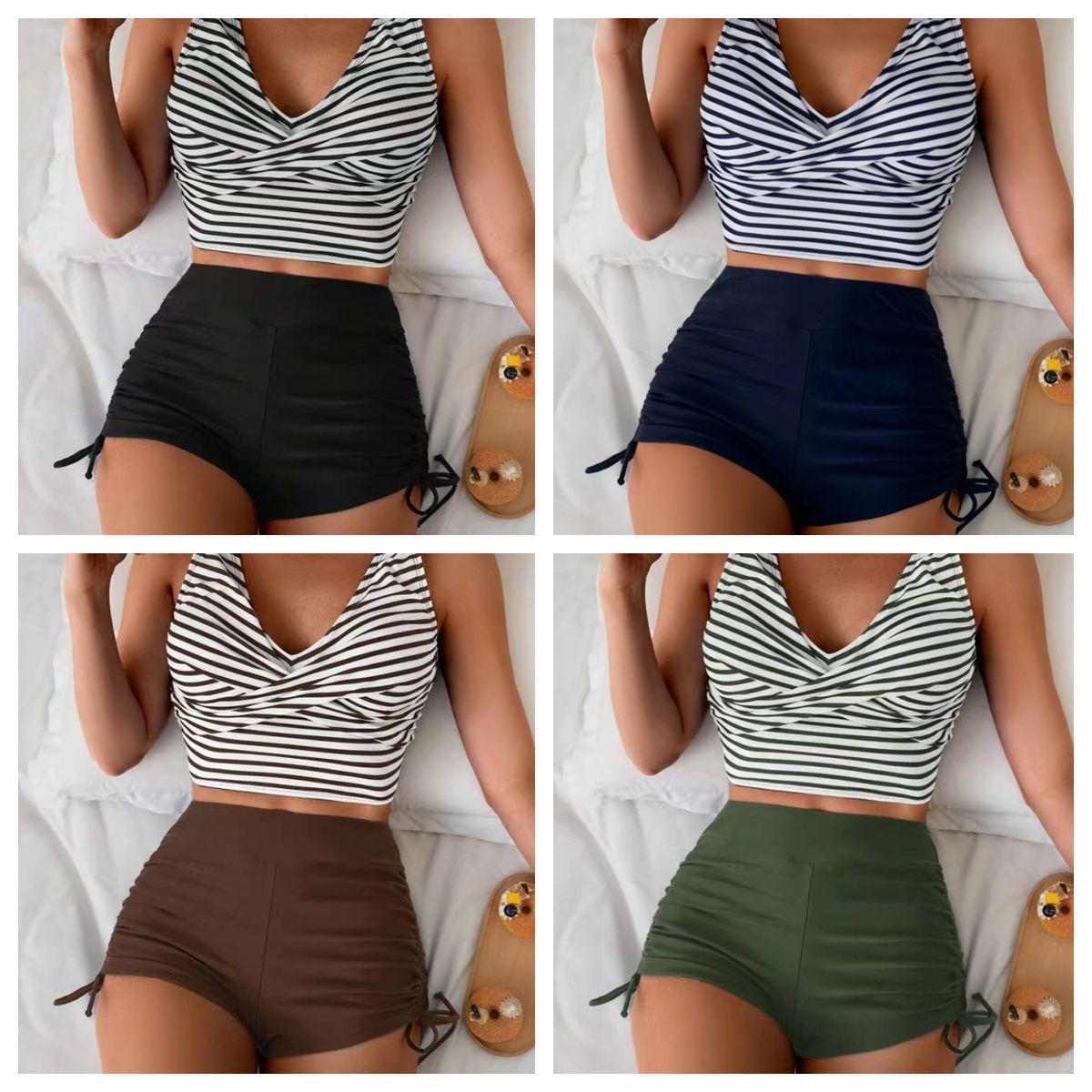 Crop Top Women - Женский купальник-бикини: укороченный топ и шорты
