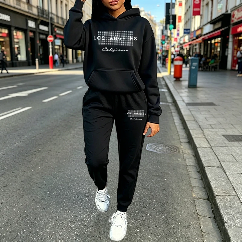 Women'S Fashion Sweatshirts - Осенне-зимний женский комплект из 2 предметов: