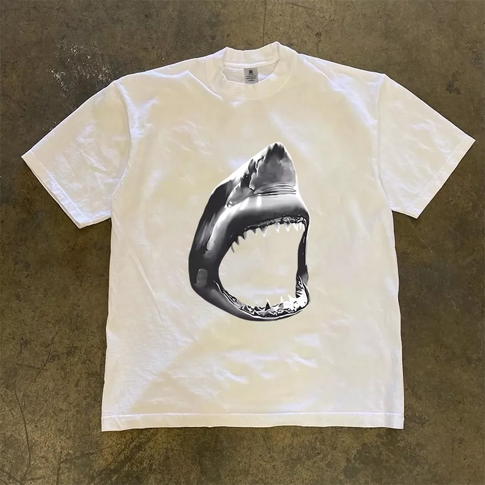 Women'S Fashion Graphic Tees - Футболка с изображением белой акулы для