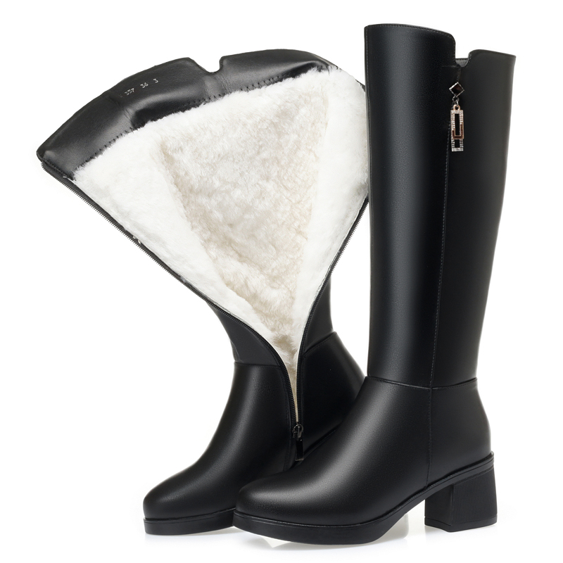 Women'S Fashion Riding Boots - Женские зимние сапоги AIYUQI из натуральной