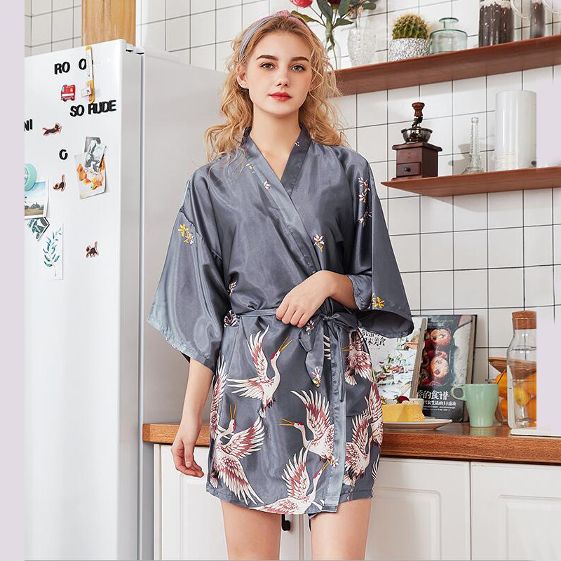 Xxl Women Fashion - Халат-кимоно Женский Летний, из искусственного шёлка,