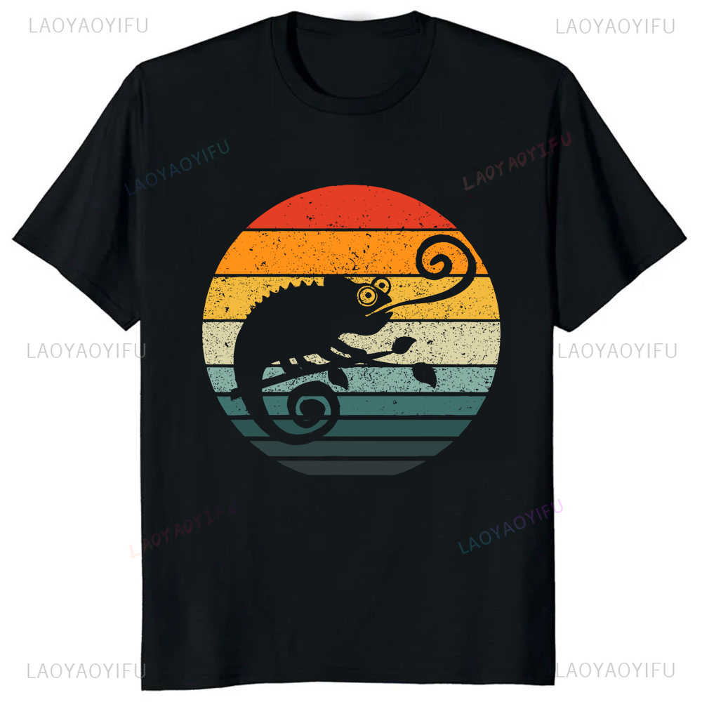 Women'S Fashion Graphic Tees - Забавная футболка-хамелеон с рисунком тень и