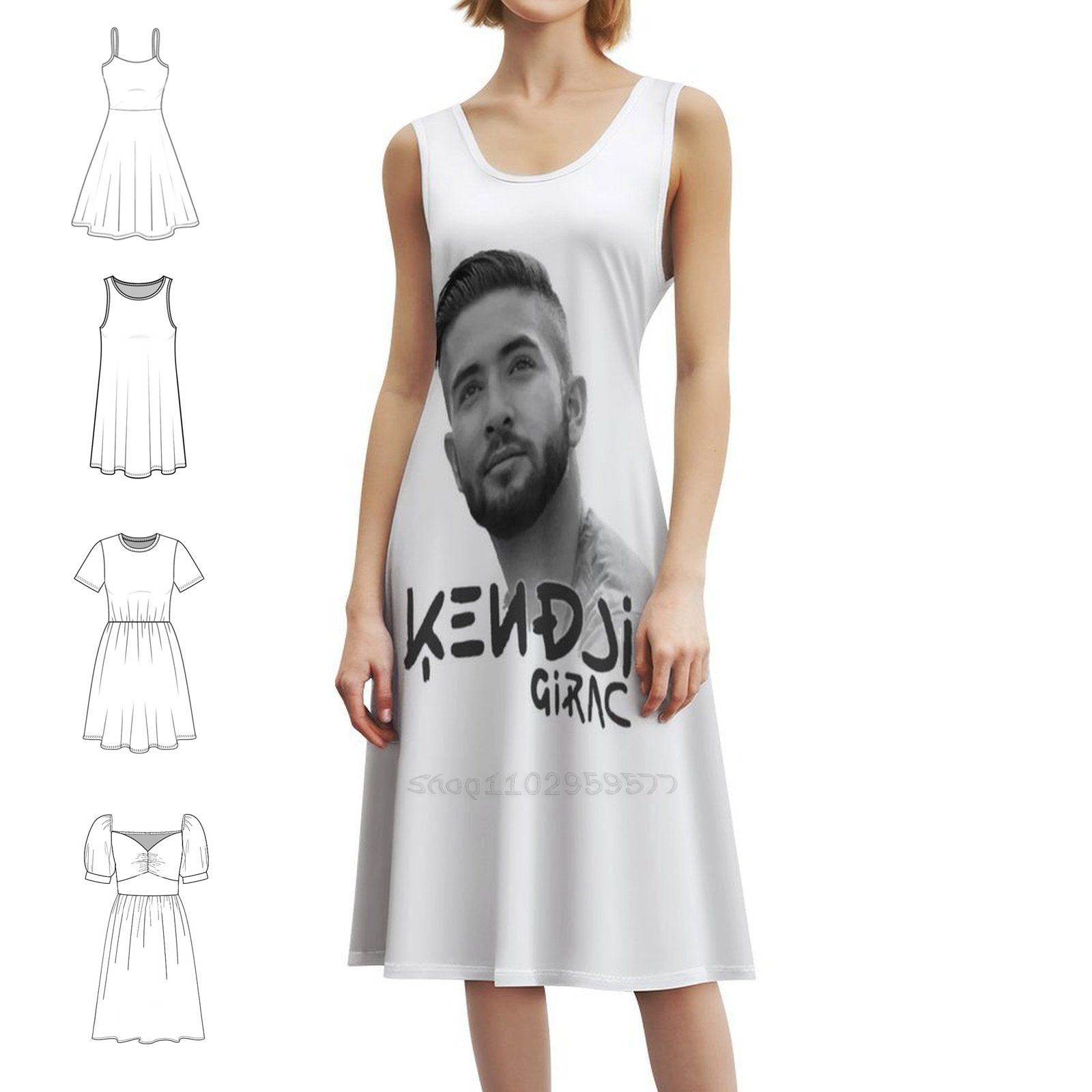 Smocked Dress Women - Kendji Girac Портретное платье с цветочным