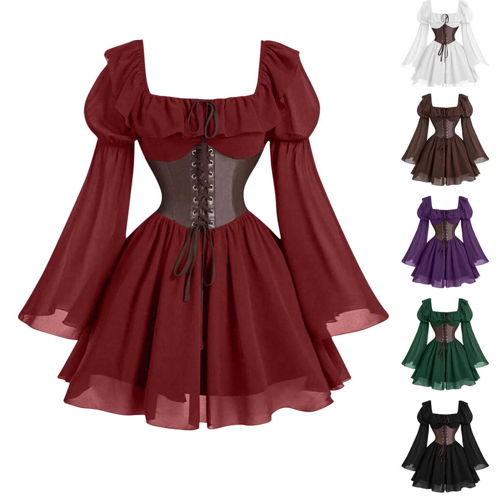Women'S Fashion Victorian - Ренессансное средневековое женское платье с длинными