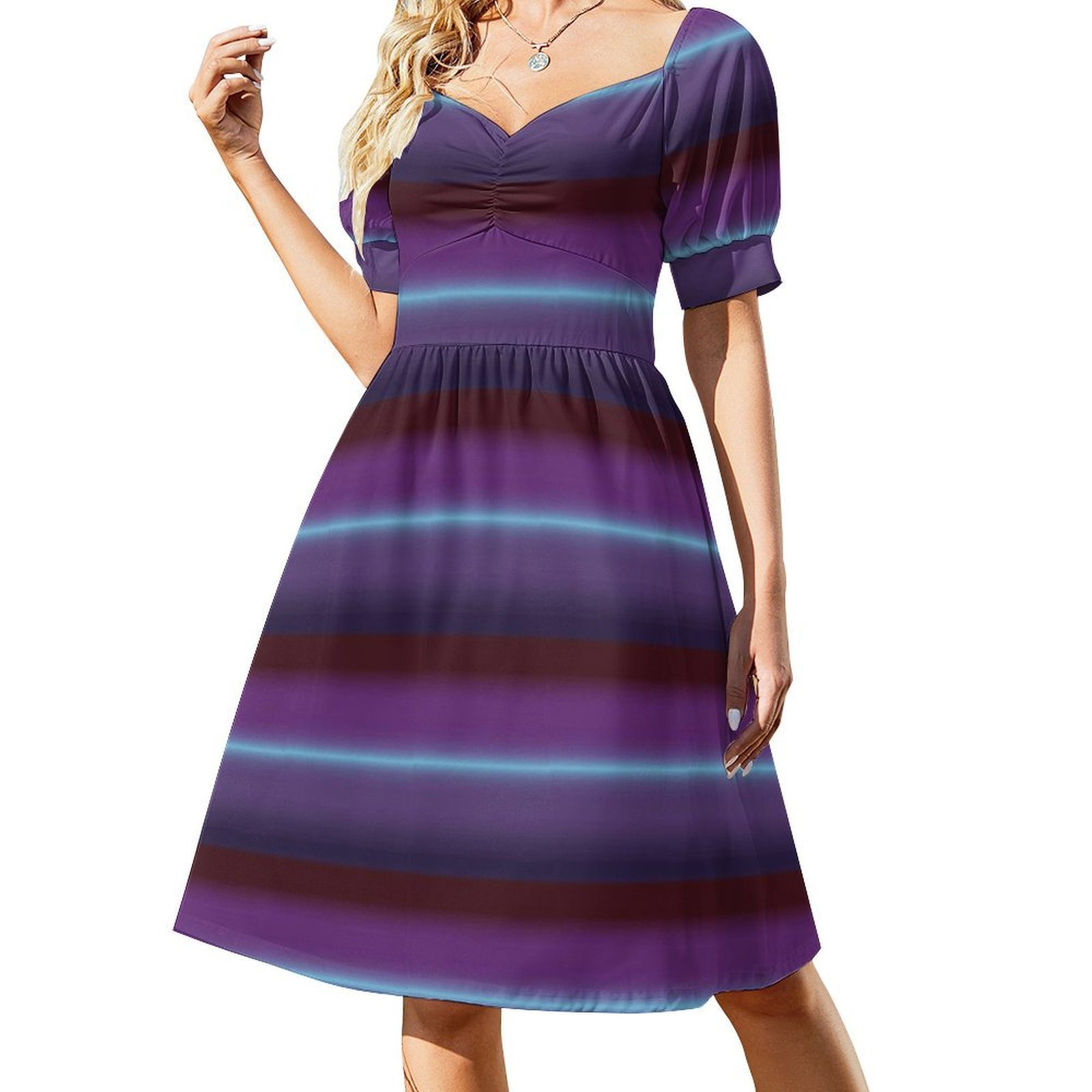 Smocked Dress Women - Платье-халат с градиентом и цветочным принтом