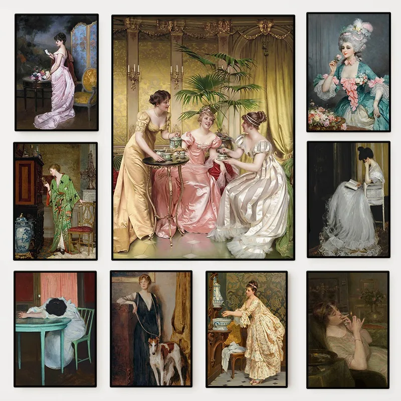Women'S Fashion Victorian - Женский портретный постер в стиле Ренессанс,