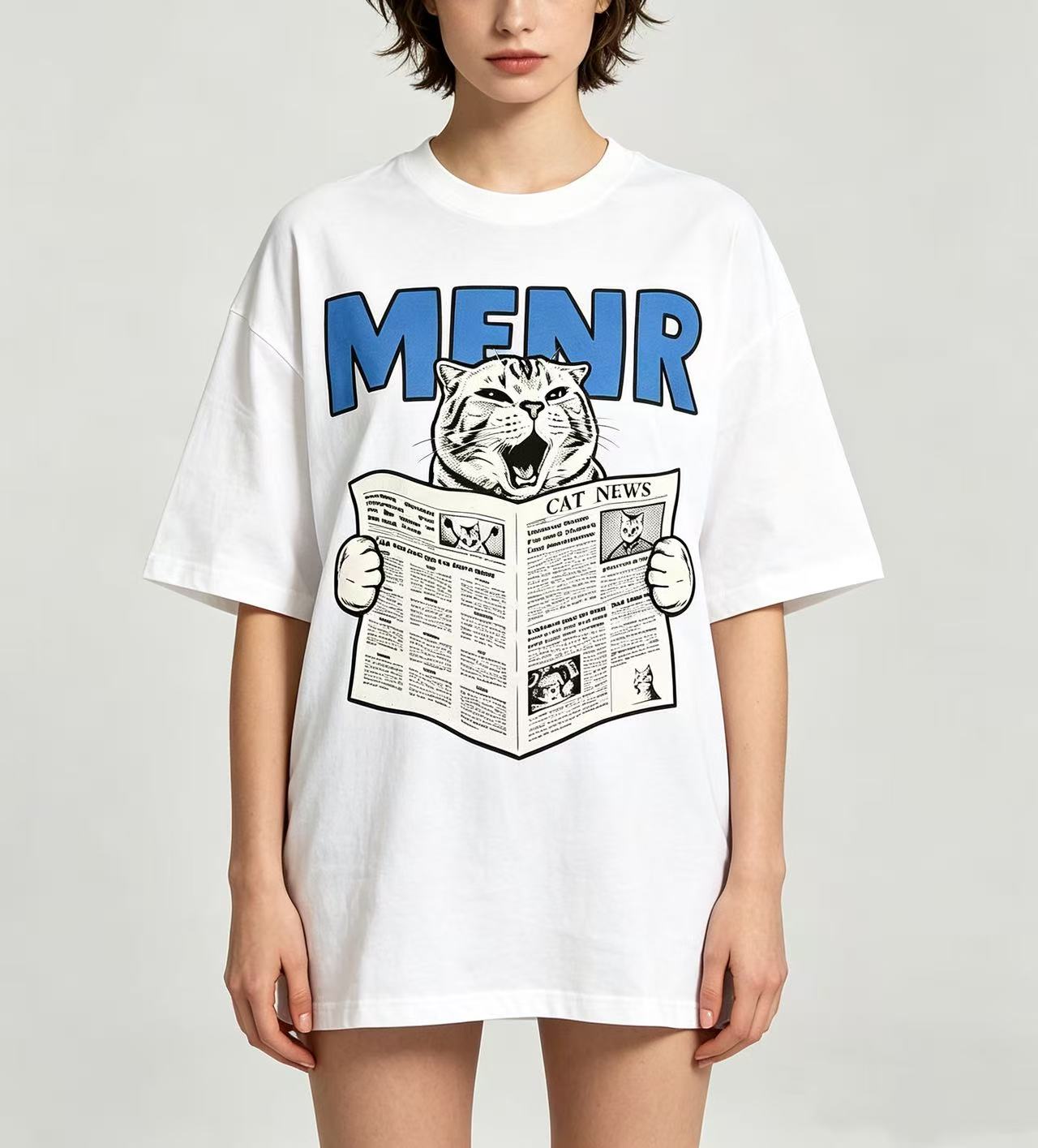 Women'S Fashion Graphic Tees - Унисекс футболка с забавным принтом кота,