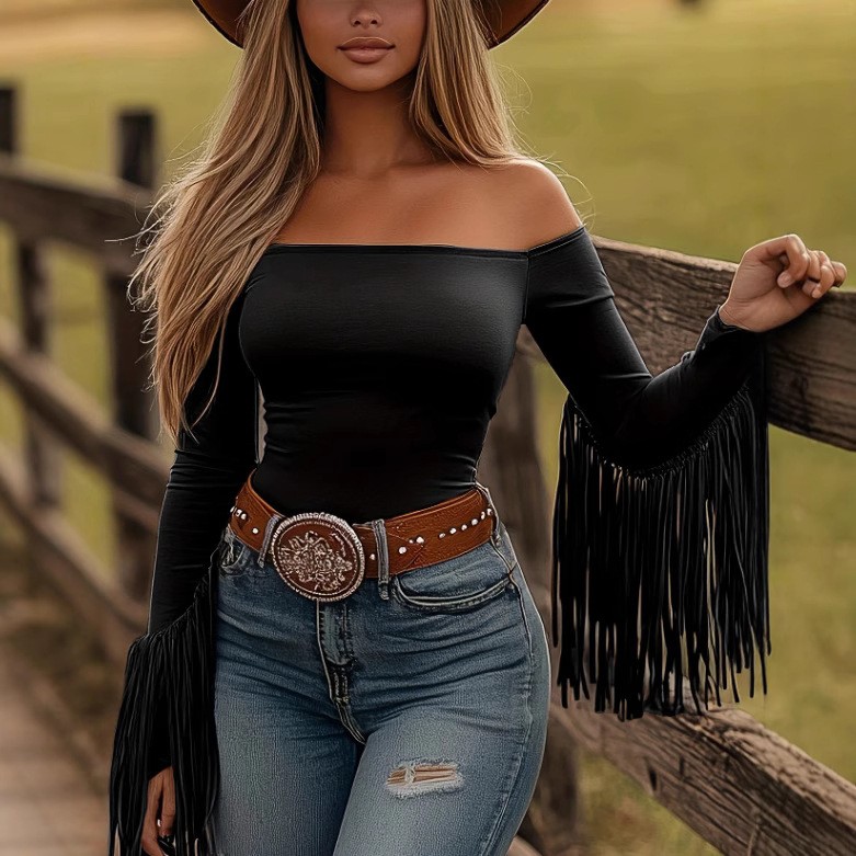 Женская одежда: Блузка с бахро – обзор и цена Crop Top Women