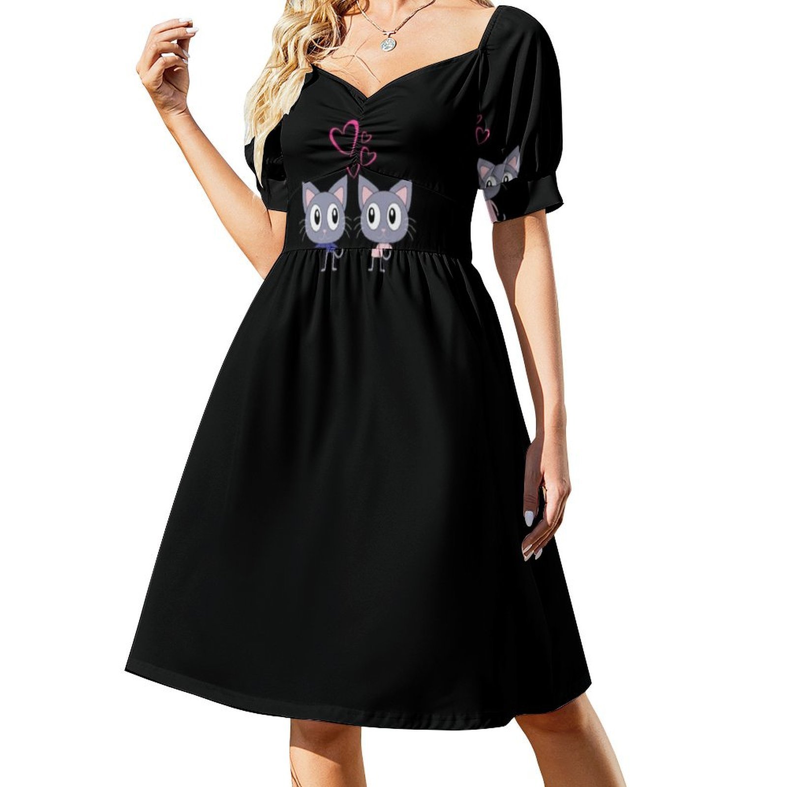 Платье-халат с милыми кошками  – обзор и цена Smocked Dress Women