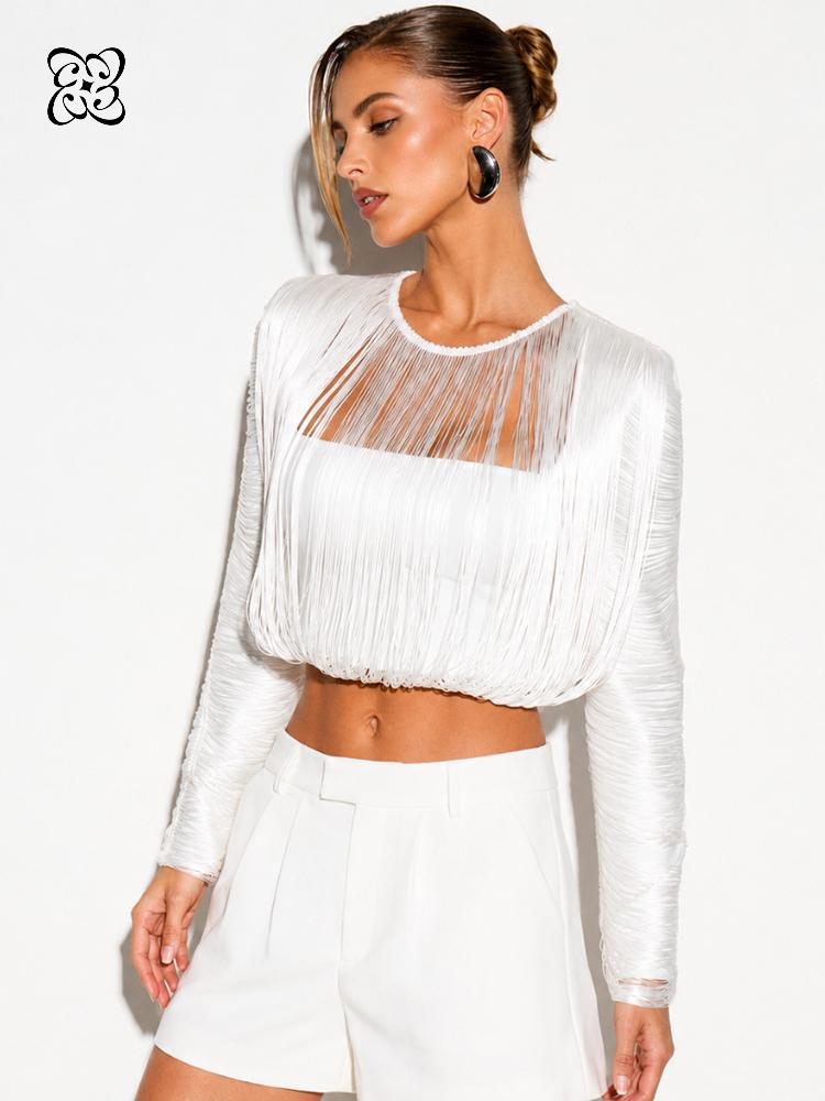 Белая укороченная блузка с дли – обзор и цена Crop Top Women