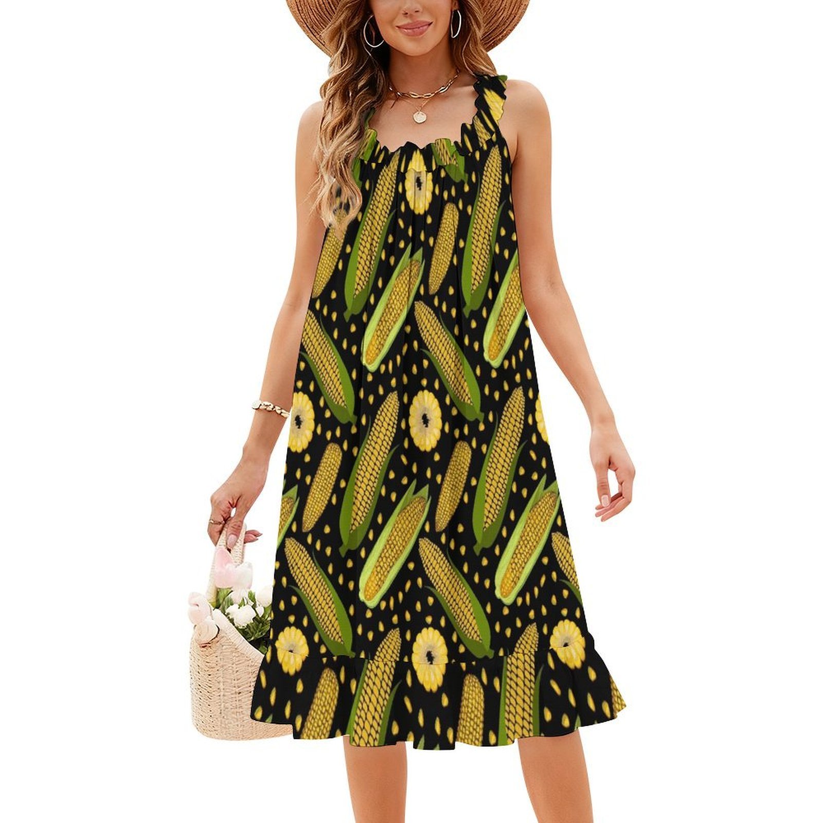 Платье-комбинезон с цветочным  – обзор и цена Smocked Dress Women