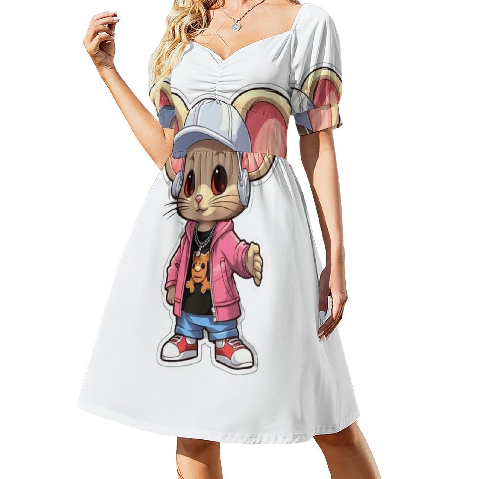 Kpop Hip Hop Mouse 3, платье с – обзор и цена Smocked Dress Women