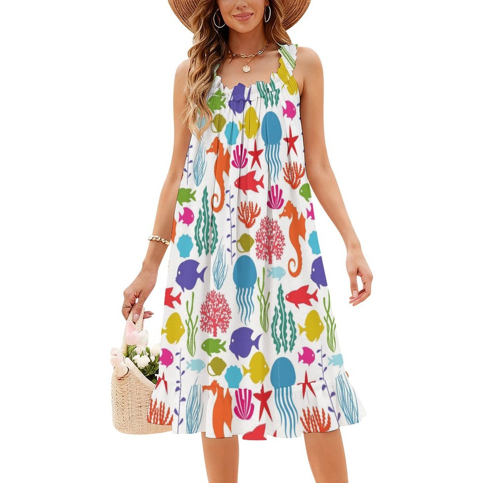 Тропическое платье 08, платье- – обзор и цена Smocked Dress Women
